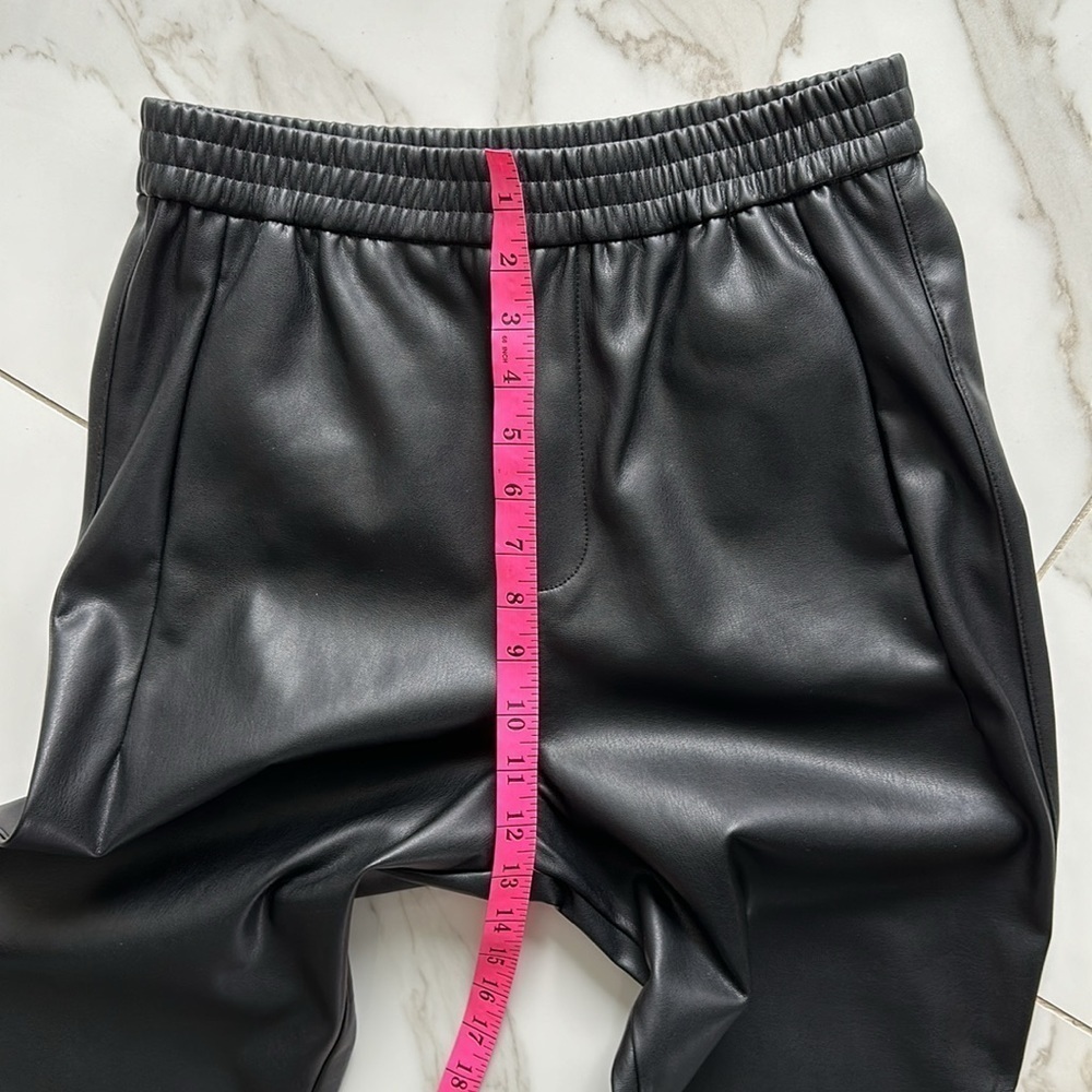 NWOT ZARA faux leather jogger pants black joggers Size small - Picture 6 of 12